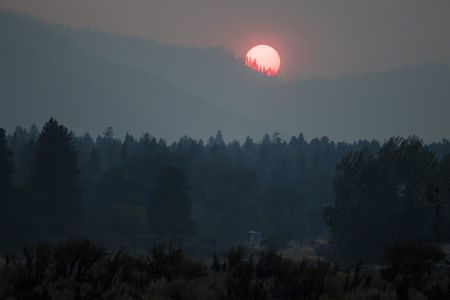 Poor air quality caused by the Dixie Fire on Aug. 21, 2021.