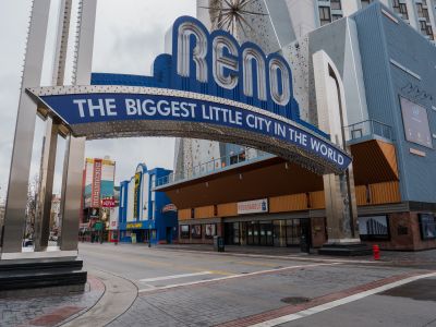 Reno's downtown emptied out in mid-March 2020 as COVID-19 stay-at-home orders took effect.