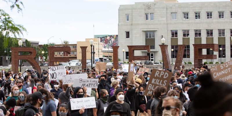 Black Lives Matter protesters in Downtown Reno. Image: Isaac Hoops