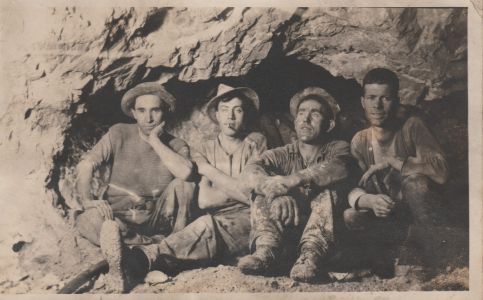 Charles Kerckove, second from left, with other miners at the Mac Namara Mine in Tonopah in 1921