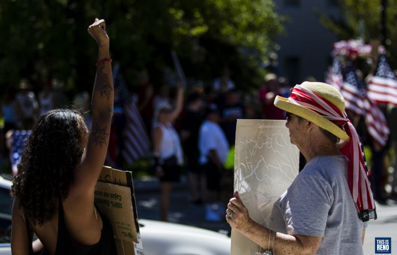 Fourth of July protests in Carson City. Image: Ty O'Neil / This Is Reno