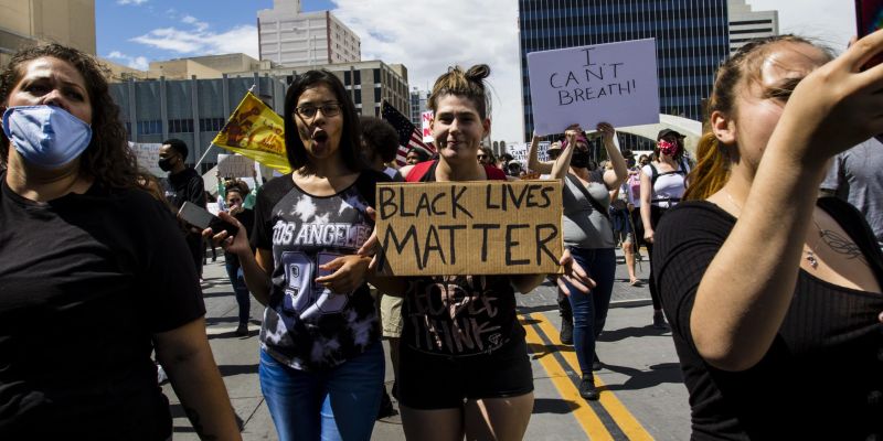 Protesters at the Black Lives Matter event in downtown Reno. Image: Ty O'Neil