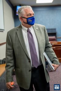 The Governor himself was wearing a Battle Born mask. Image: Eric Marks