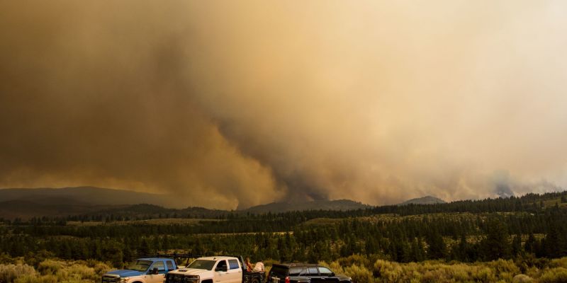 Smoke from the Tamarack Fire on July 17, 2021.
