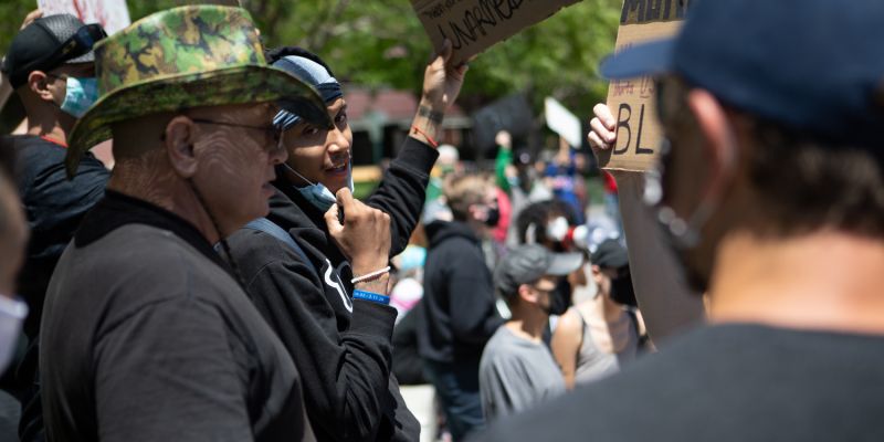 A June 20 Black Lives Matter protest in downtown Reno. Image: Isaac Hoops