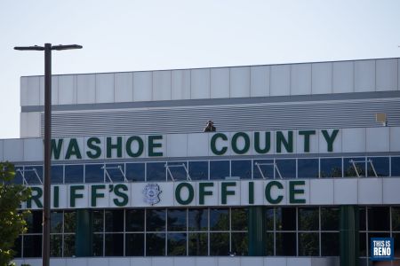 Washoe County Sheriff's Office during a peaceful protest against ICE, July 11, 2020. Image: Trevor Bexon