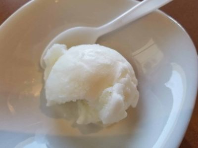 Coconut and lychee ice cream