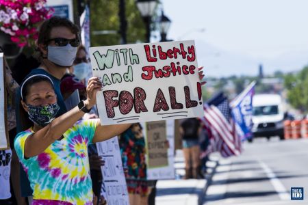 Black Lives Matter protesters in Carson City July 11, 2020. Image: Ty O'Neil