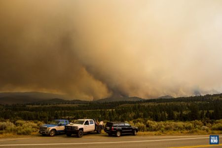 Smoke from the Tamarack Fire on July 17, 2021.